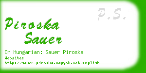 piroska sauer business card